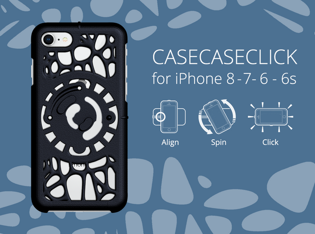 for iPhone 8-7-6-6s : geo : CASECASE CLICK in Black Natural Versatile Plastic