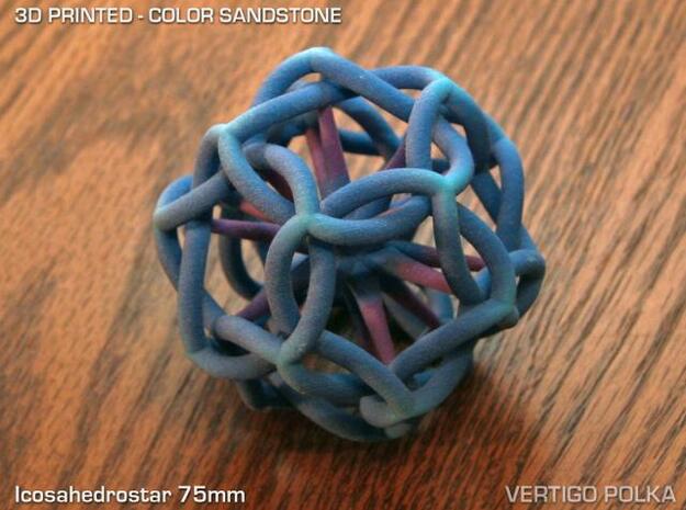 Icosahedrostar 75mm in Full Color Sandstone