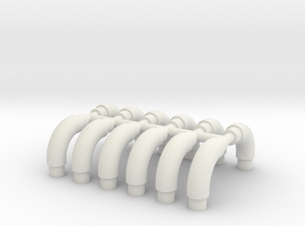 Pipe bends 5 mm in White Natural Versatile Plastic