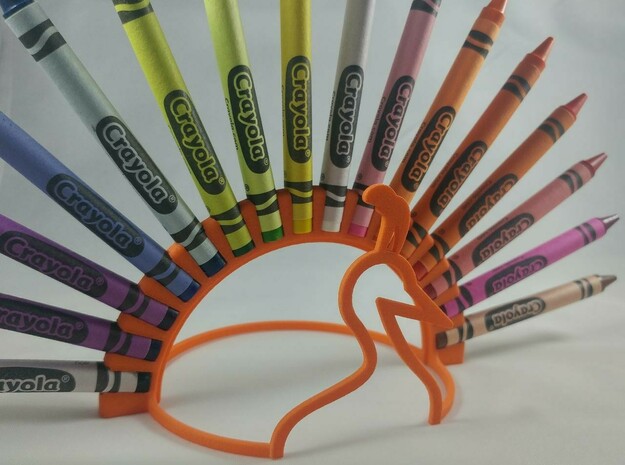 16 Crayon Peacock in Orange Processed Versatile Plastic