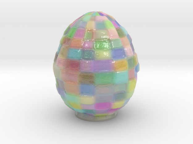 The Colored Blockchain Egg - 10cm in Glossy Full Color Sandstone