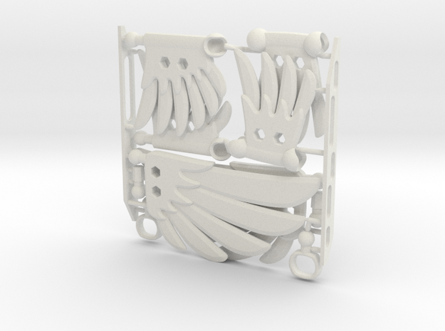 Poseable Wing Set for ModiBot in White Natural Versatile Plastic