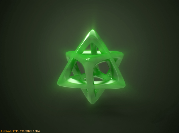 Star Tetrahedron (Merkaba)  in Green Processed Versatile Plastic