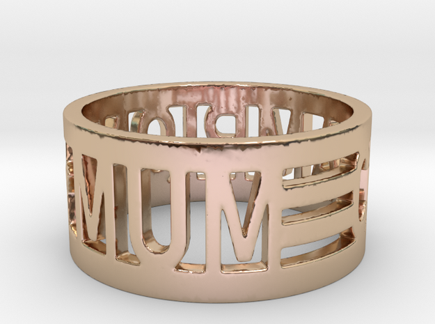 Mum is Champion Ring in 14k Rose Gold Plated Brass