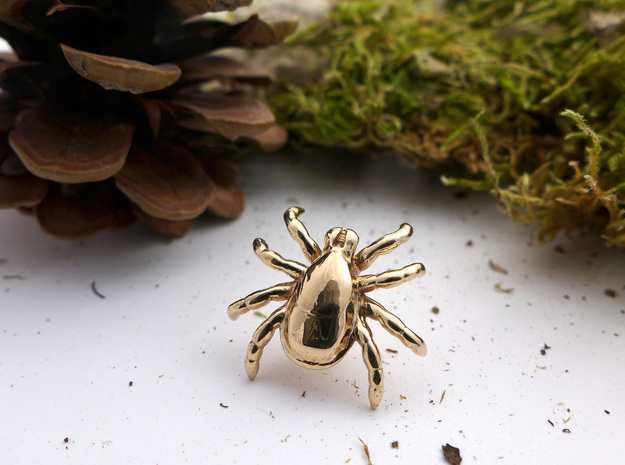 Tick Lapel Pin in Polished Bronze