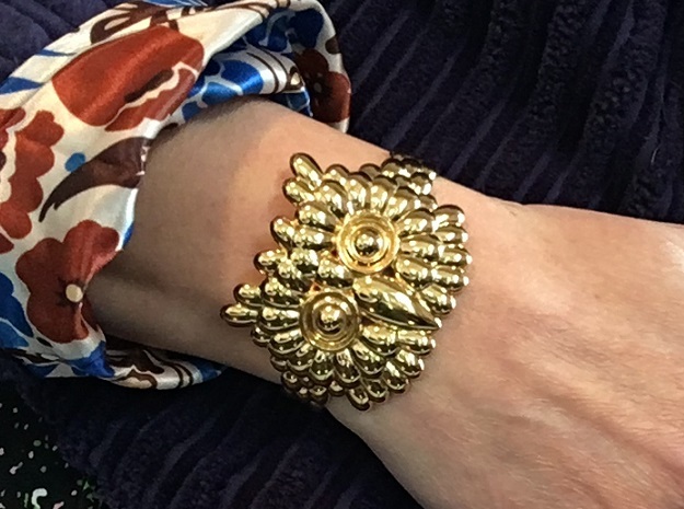 Owl Cuff Bracelet in 14k Gold Plated Brass
