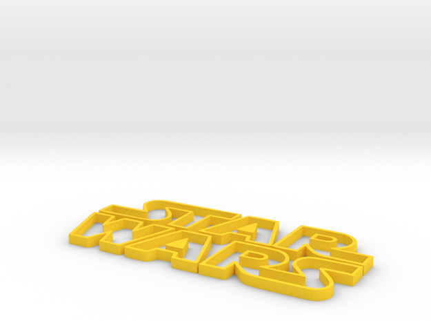 star wars Logo in Yellow Processed Versatile Plastic