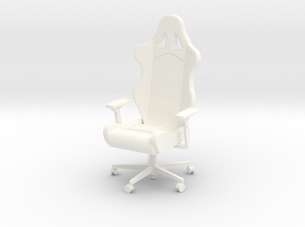 Armchair with armrests in White Processed Versatile Plastic