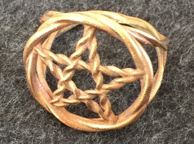 Pentacle ring - braided in Natural Bronze: 6 / 51.5