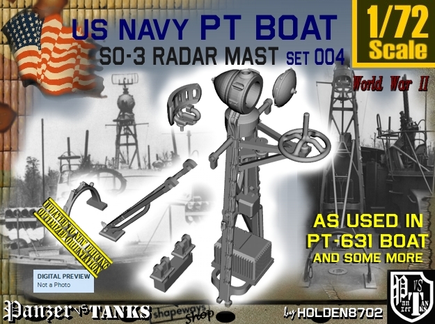 1/72 PT-631 SO-3 Radar Mast Set004 in Tan Fine Detail Plastic