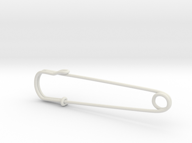 safety pin - Mona in White Natural Versatile Plastic