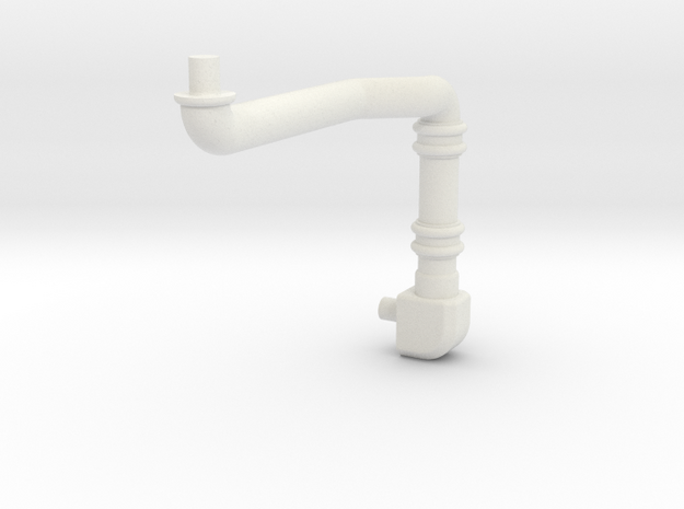 Small Pipe with righthand bends in White Natural Versatile Plastic