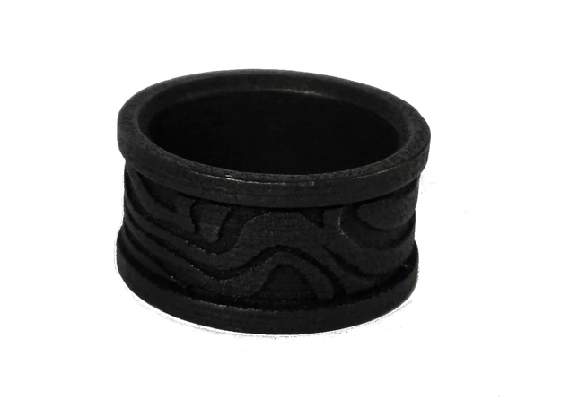 Damascus Ring (random pattern) in Polished and Bronzed Black Steel