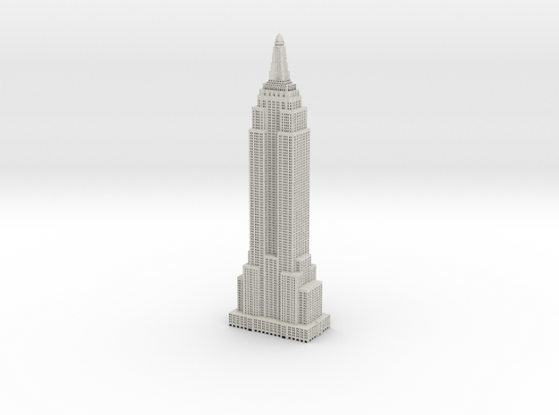 Empire State Building - White with Black Windows in Full Color Sandstone