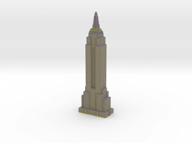 Empire State Building - Gray with Yellow Windows in Full Color Sandstone
