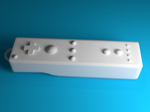 Nintendo Wii controller keychain in White Processed Versatile Plastic
