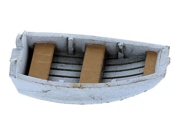 Dinghy Boat O Scale Classic in Tan Fine Detail Plastic