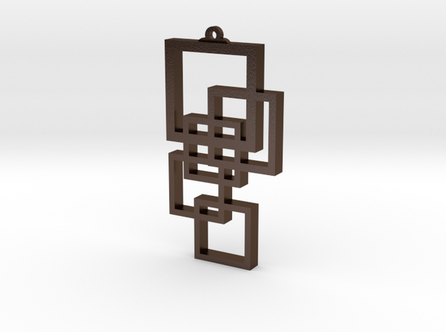 Squares Pendant in Polished Bronze Steel