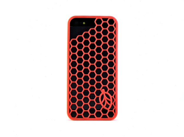 Hexagon Case in Red Processed Versatile Plastic
