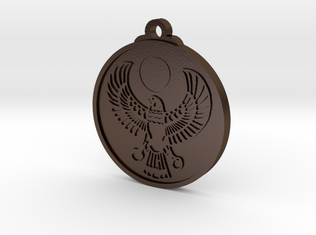 Egyptian RA Falcon Pendant in Polished Bronze Steel