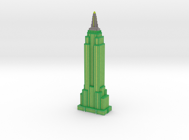Empire State Building - Green w White windows in Full Color Sandstone