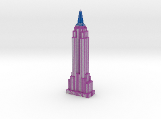 Empire State Building - Purple w White windows in Full Color Sandstone