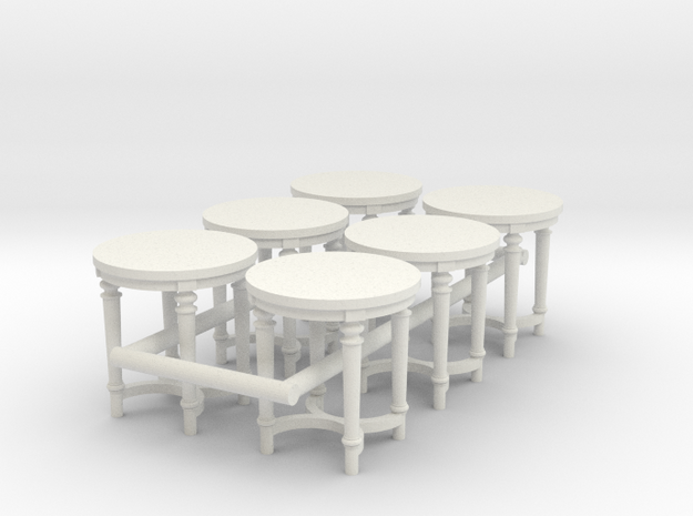 6 - 1:48 French Country Side End Table in White Natural Versatile Plastic