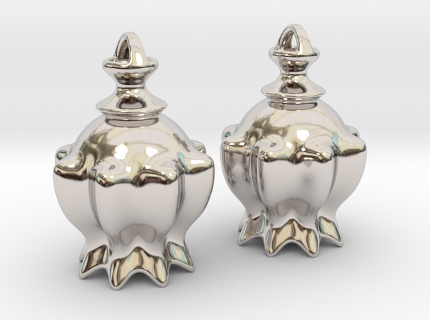 "Bellflower" Earrings in Rhodium Plated Brass