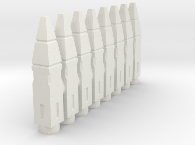 8x SQ Missiles for ACSWS-1D in White Natural Versatile Plastic