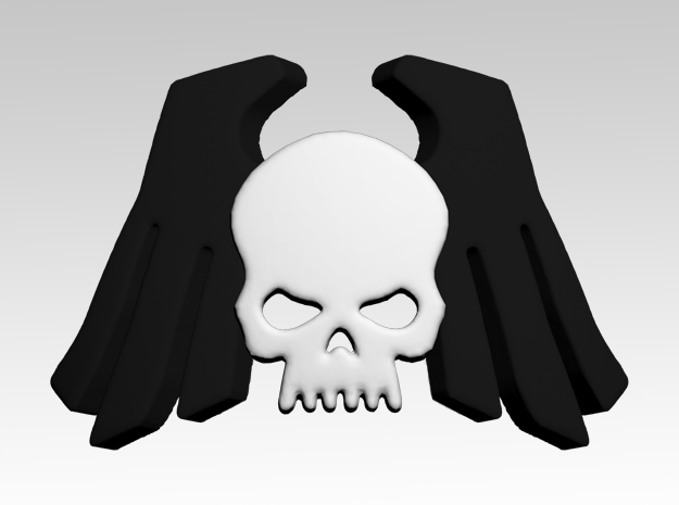 Skull & Wings 3 Shoulder Icons x50 in Tan Fine Detail Plastic