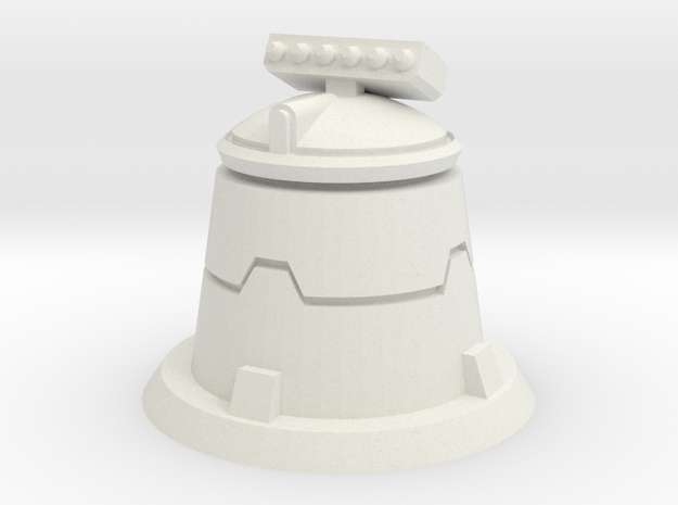 XM01 Sci Fi Missile turret in White Natural Versatile Plastic