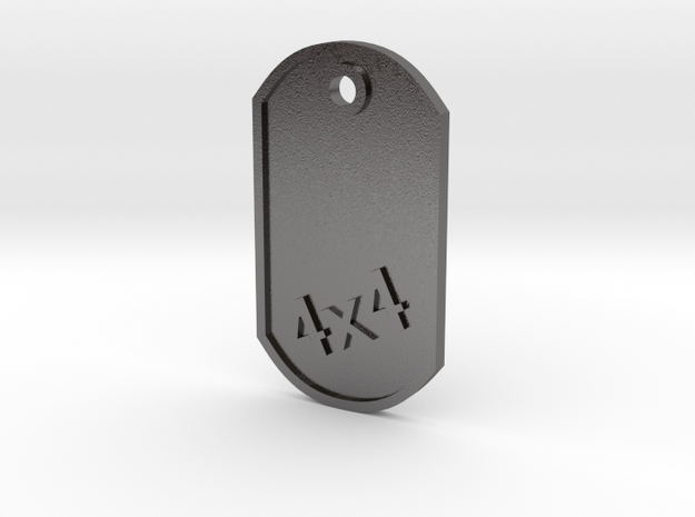 MILITARY DOG TAG 4X4 in Polished Nickel Steel
