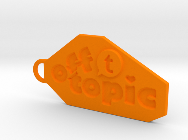 Off Topic key chain in Orange Processed Versatile Plastic