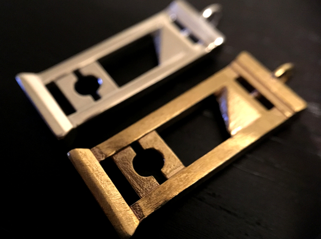 Guillotine Pendant in Natural Brass