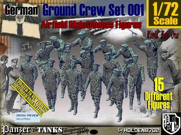 1/72 German Ground Crew Set001 in Tan Fine Detail Plastic