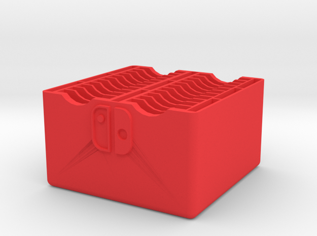 22-Game Nintendo Switch Cartridge Case Without Lid in Red Processed Versatile Plastic
