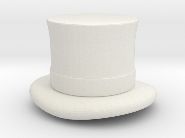 Top Hat (1-48) in White Natural Versatile Plastic
