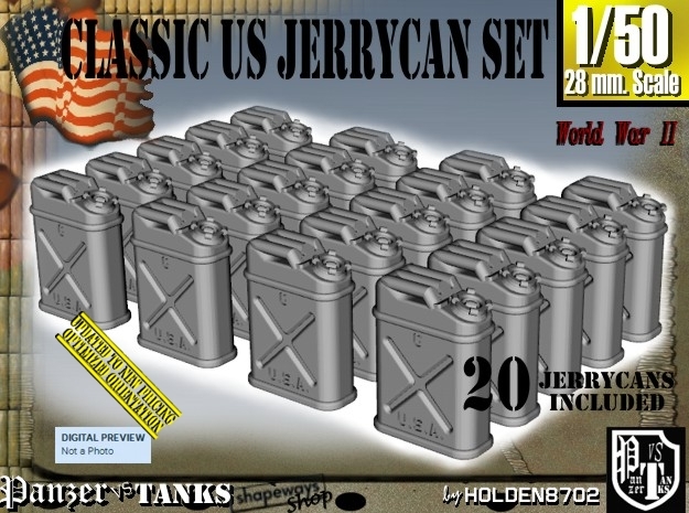 1/50 US Jerrycan x20 Set101 in Tan Fine Detail Plastic