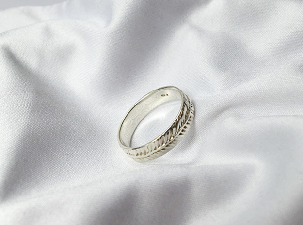 leaf ring in Polished Silver: 6.5 / 52.75