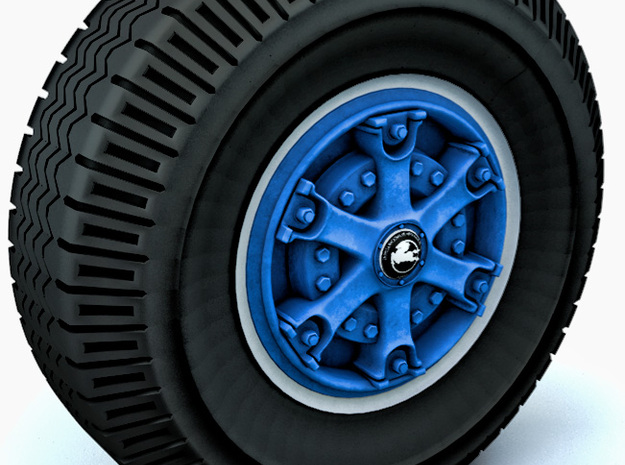 Dayton style wide 6 spoke wheels and tires  in Tan Fine Detail Plastic