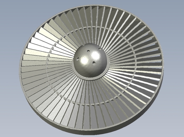 Ø19mm jet engine turbine fan A x 3 in Tan Fine Detail Plastic