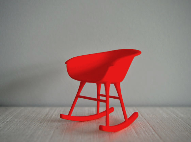 1:12 Chair complete 3 in Red Processed Versatile Plastic