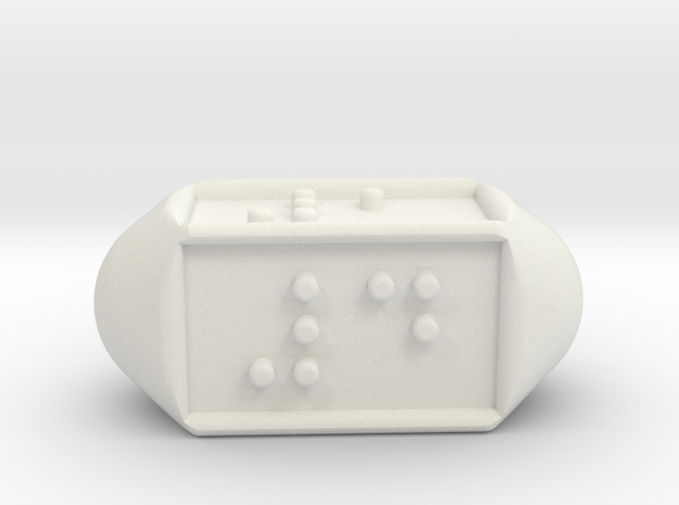 Braille Four-sided Die d4 in White Natural Versatile Plastic