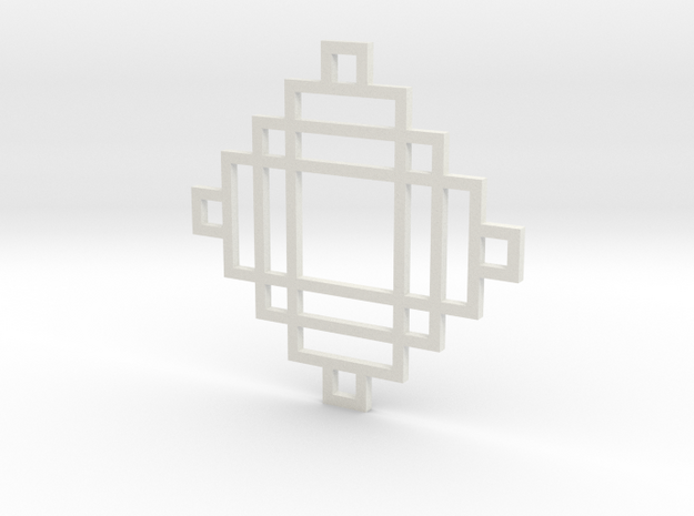 Grid 2 - Pendant in White Natural Versatile Plastic