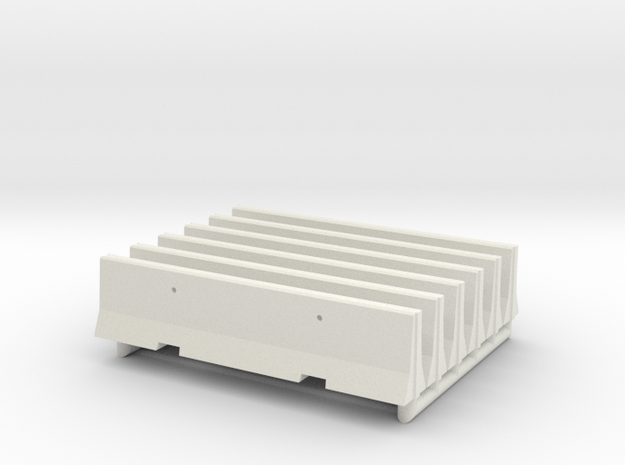Concrete Barricade 01. Scale HO (1:87)  in White Natural Versatile Plastic
