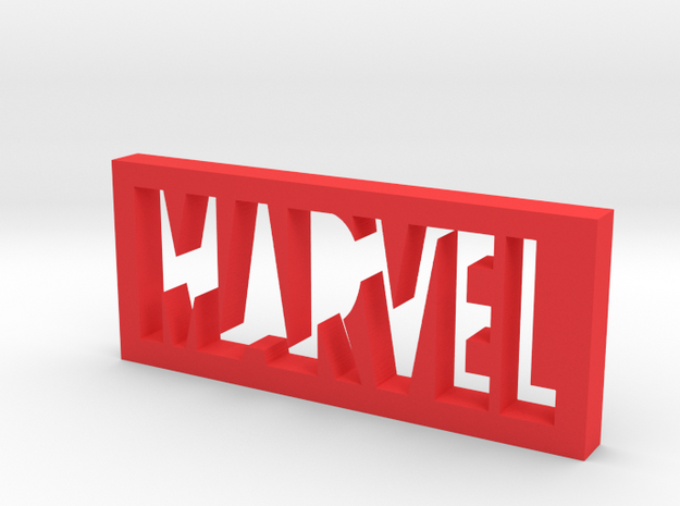 Marvel Logo in Red Processed Versatile Plastic