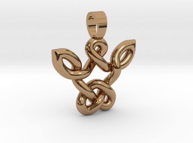 Zen thinking celtic knot [pendant] in Polished Brass