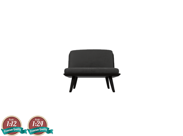 Miniature Spine Lounge 1 Seater - Fredericia in White Natural Versatile Plastic: 1:12