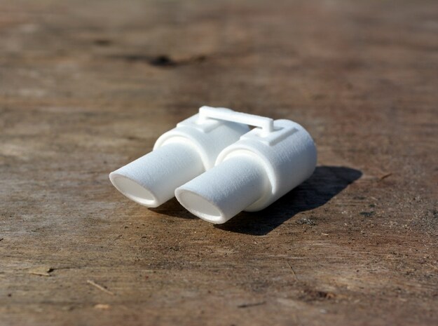 1:10 Drift Exhaust - Fat Bunny set in White Processed Versatile Plastic