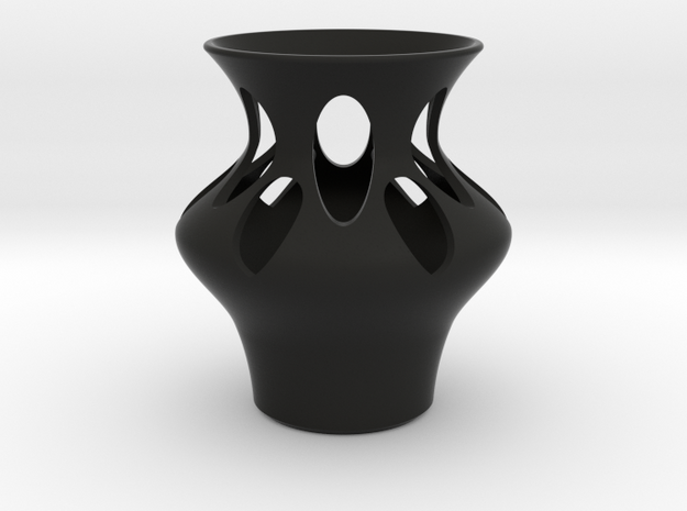 Simple Modern Home and Office Vase in Black Natural Versatile Plastic
